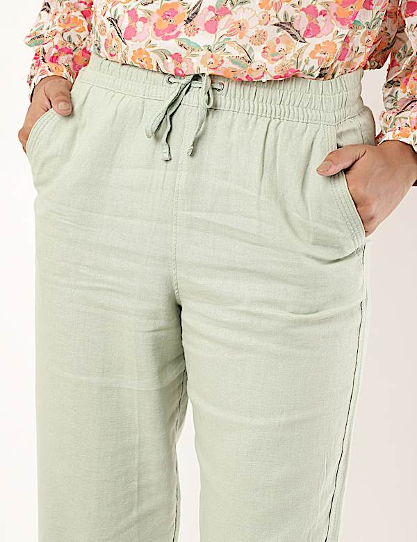 Linen Rich Straight Leg Trousers