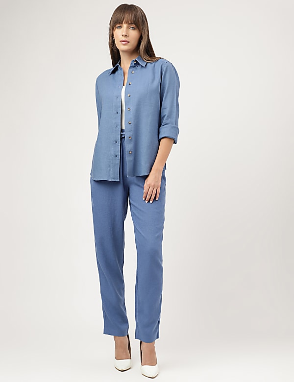 Linen Rich Straight Leg Trousers