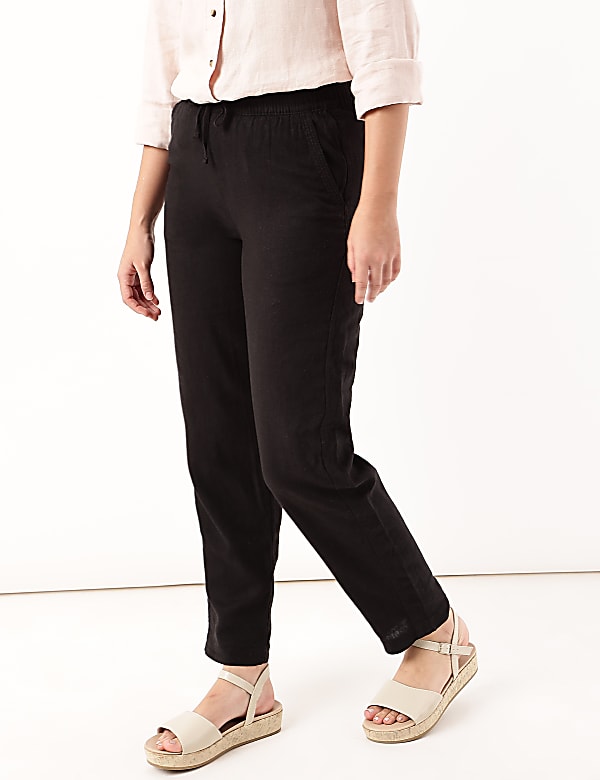 Linen Rich Straight Leg Trousers