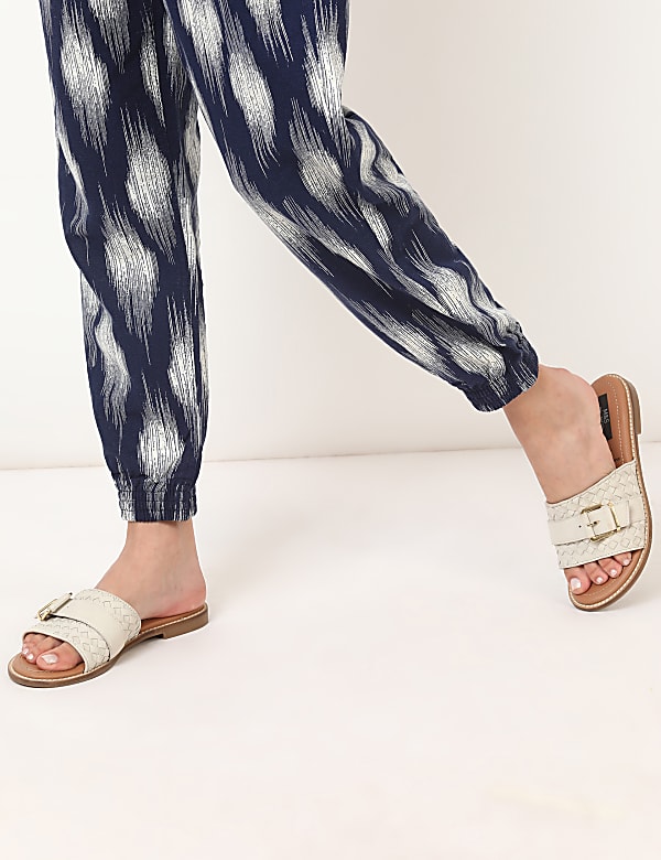Linen Mix Printed Regular Fit Jogger