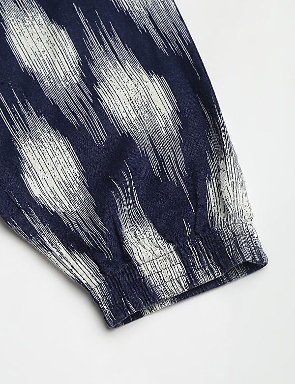 Linen Mix Printed Regular Fit Jogger