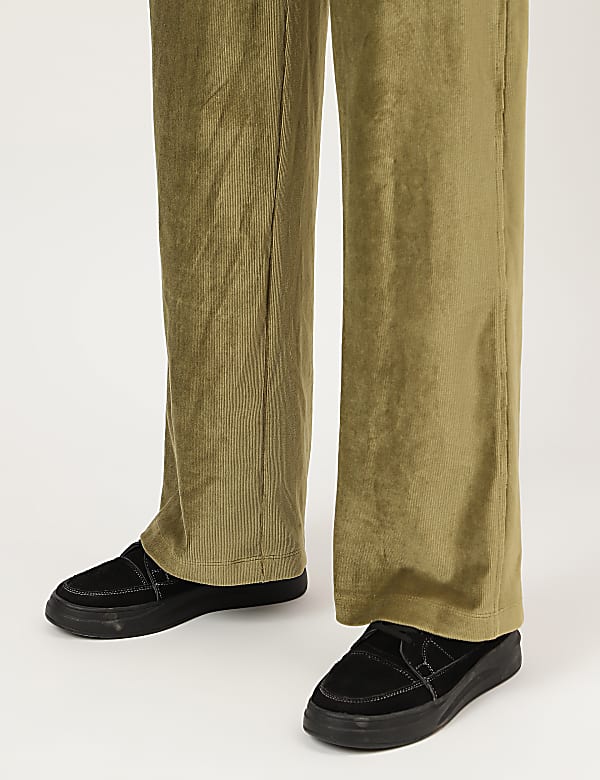 Velour Wide Leg Joggers