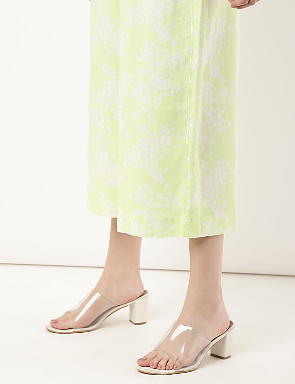 Linen Mix Printed Loose Fit Trouser