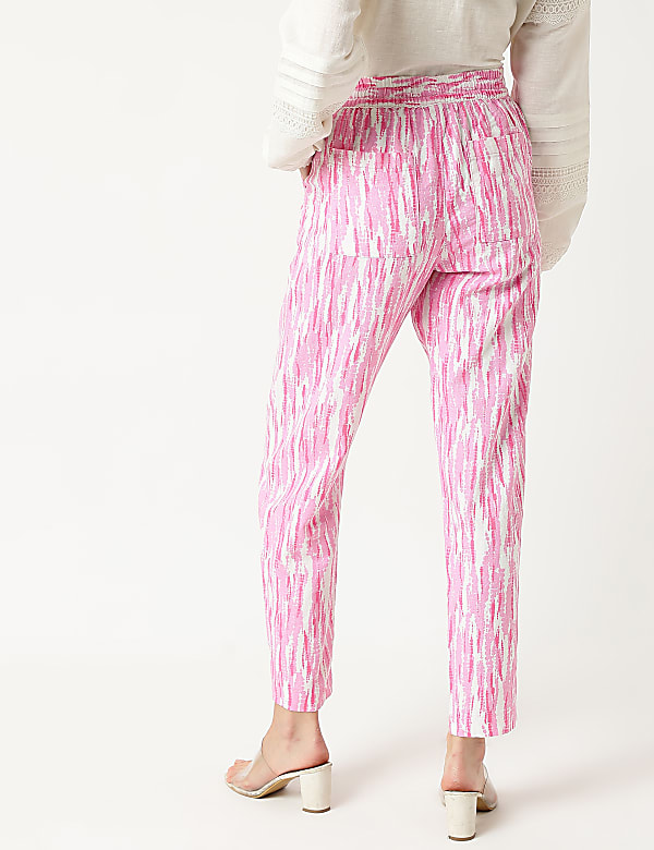 Linen Mix Tie-Dye Tapered Fit Trouser