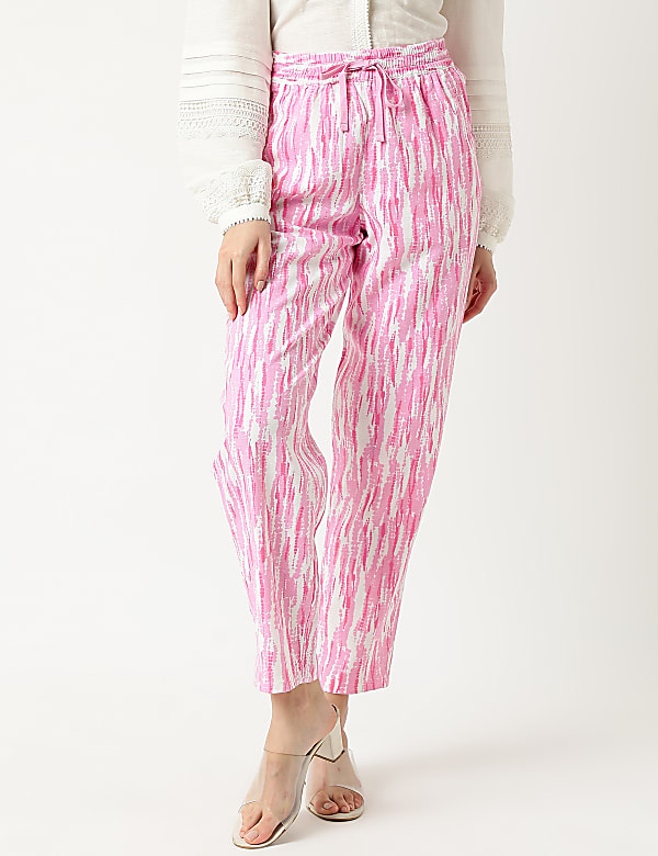 Linen Mix Tie-Dye Tapered Fit Trouser