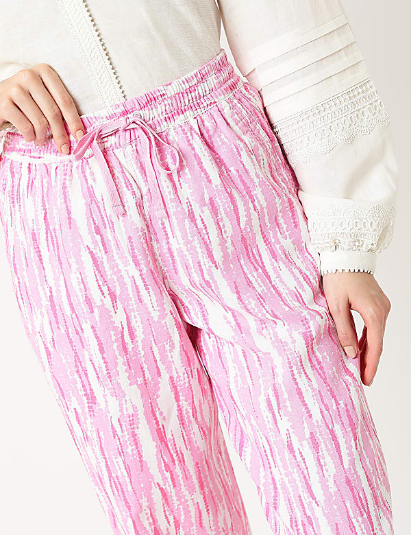 Linen Mix Tie-Dye Tapered Fit Trouser