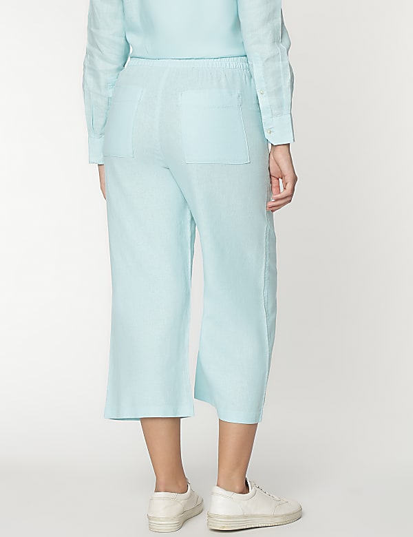 Linen Rich Wide Leg Relaxed Pants