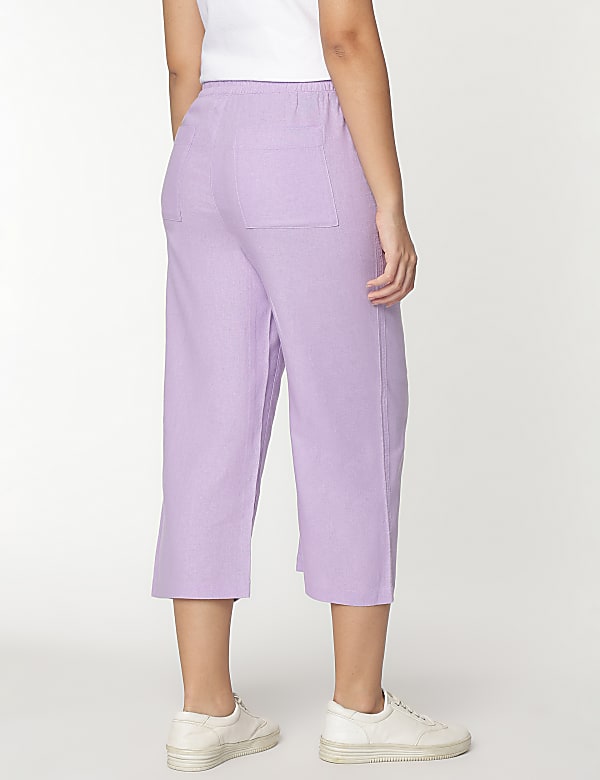 Linen Rich Wide Leg Relaxed Pants