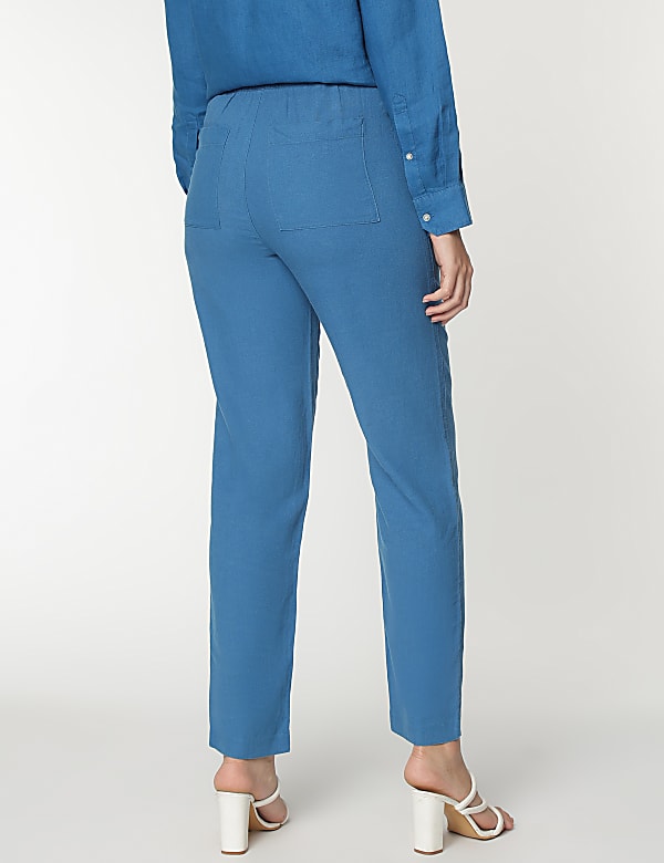 Linen Rich Tapered Fit Trousers
