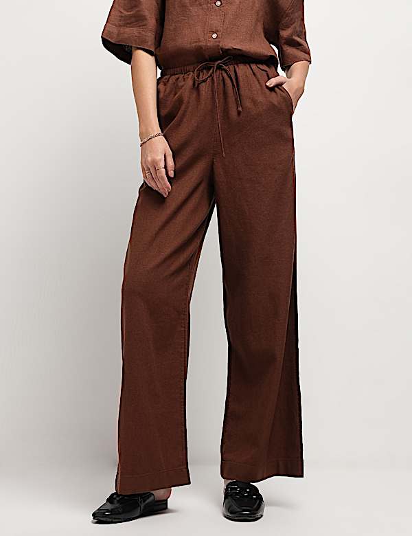 Linen Rich High Rise Trousers