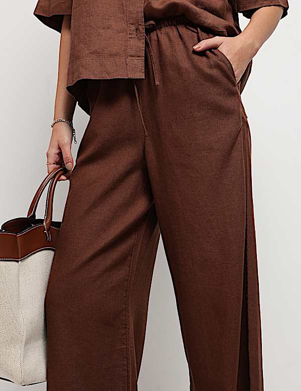 Linen Rich High Rise Trousers