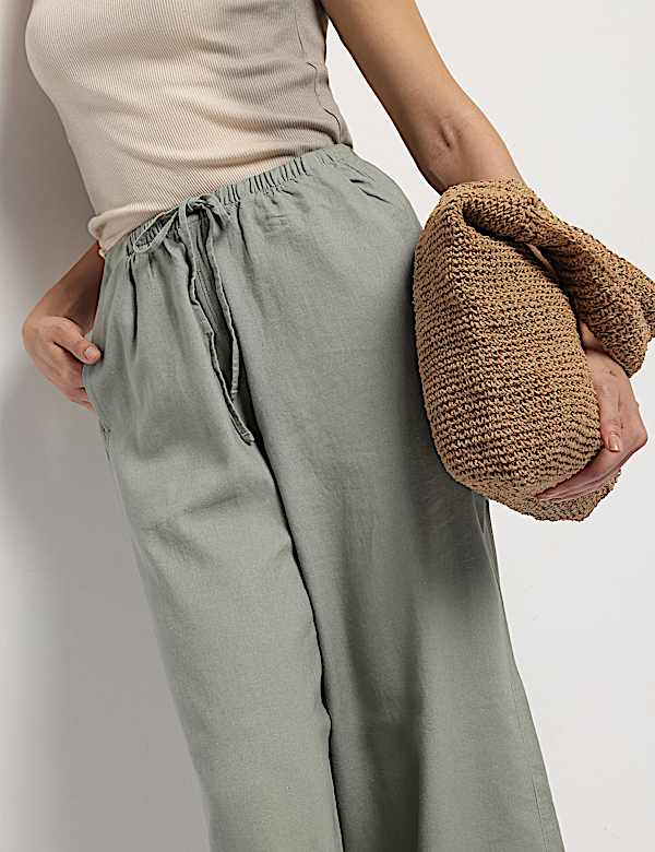 Linen Rich High Rise Trousers
