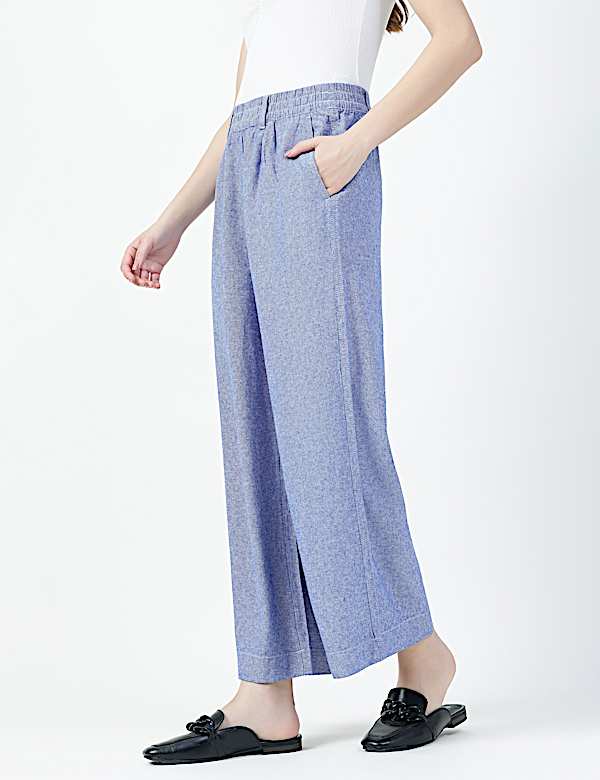 Linen Rich Stripe Relaxed Fit Trousers