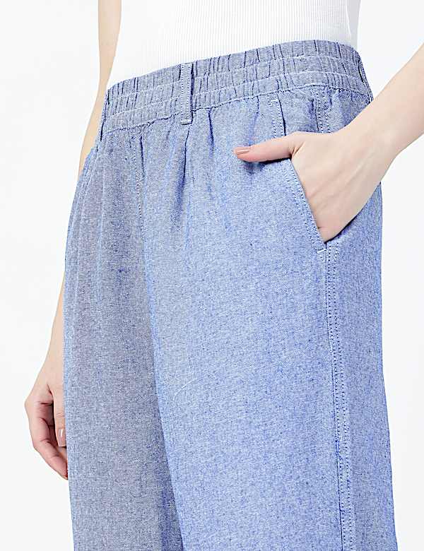 Linen Rich Stripe Relaxed Fit Trousers