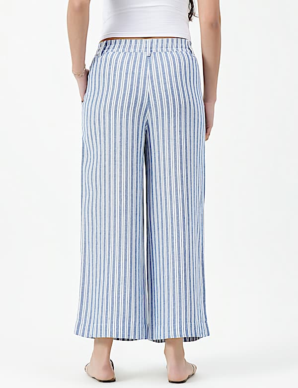 Linen Rich Stripe Relaxed Fit Trousers