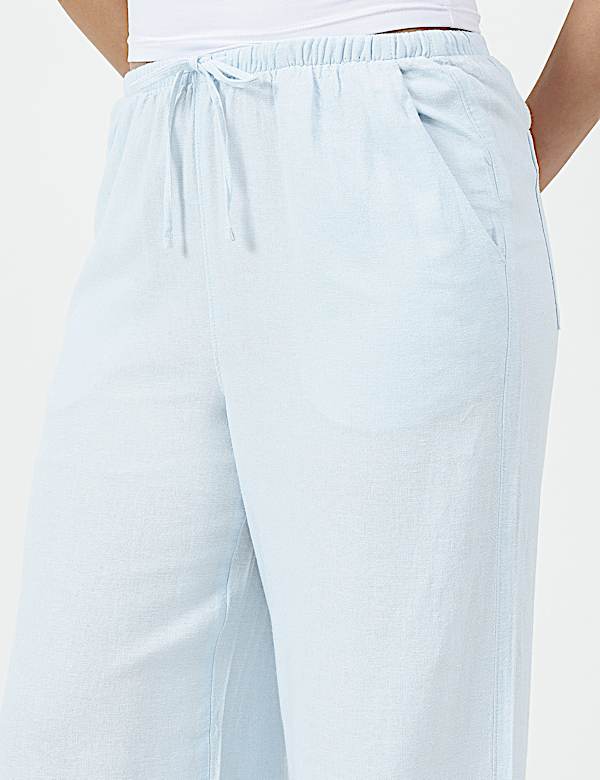 Linen Rich Plain Relaxed Fit Pants