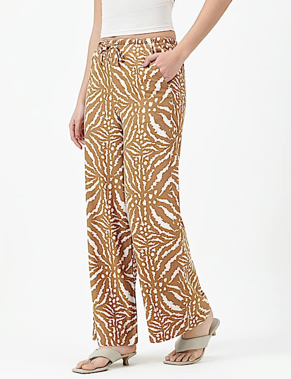 Linen Rich Abstract Relaxed Fit Pants