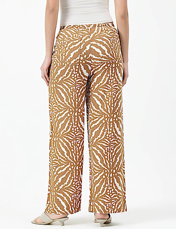 Linen Rich Abstract Relaxed Fit Pants