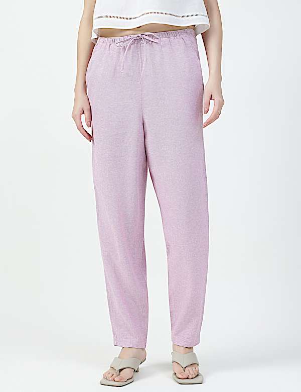 Linen Rich Tapered Trousers