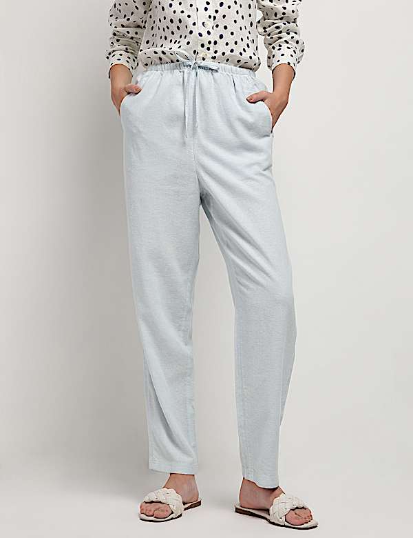 Linen Rich Tapered Trousers