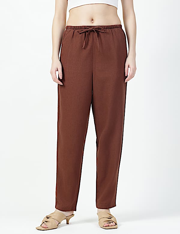 Linen Viscose Tapered Trousers