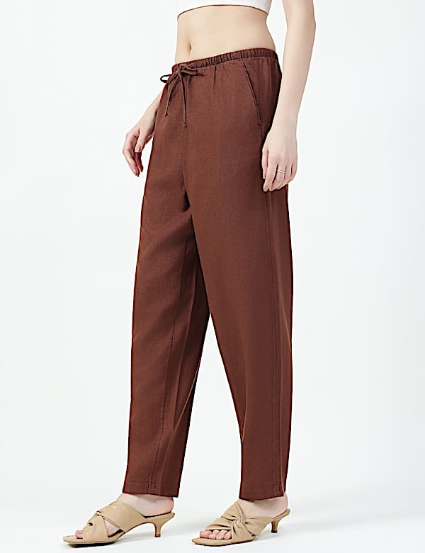 Linen Viscose Tapered Trousers