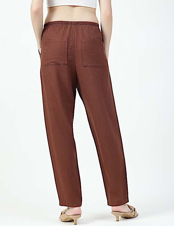 Linen Viscose Tapered Trousers