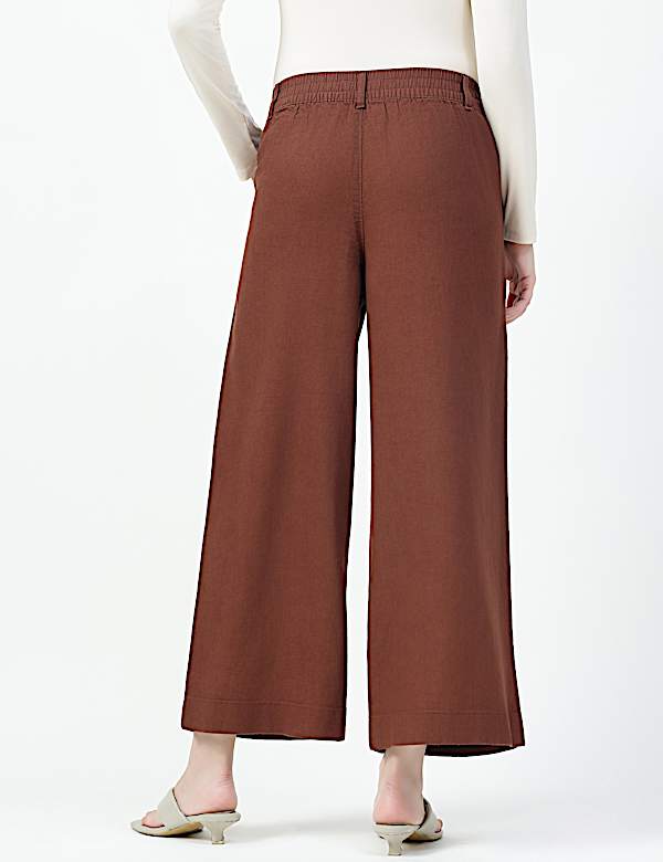 Linen Rich Plain Relaxed Fit Pants