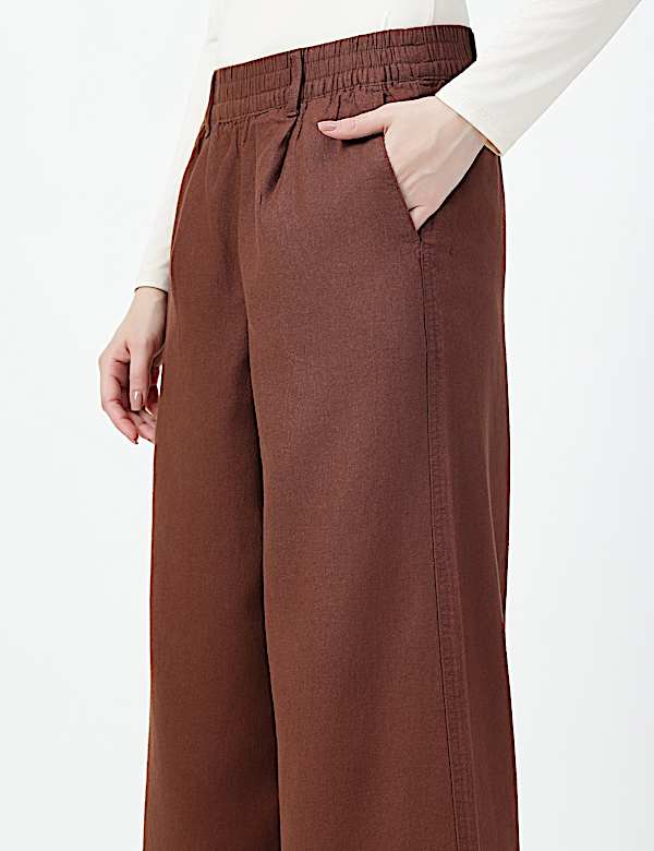 Linen Rich Plain Relaxed Fit Pants
