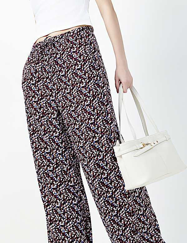 LINEN BLEND WIDE LEG TROUSER