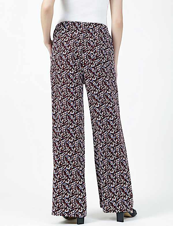 LINEN BLEND WIDE LEG TROUSER