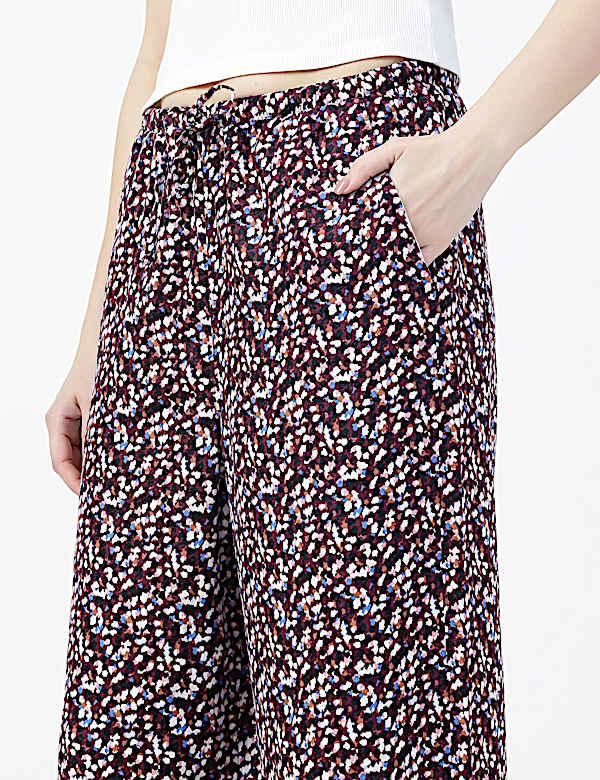 LINEN BLEND WIDE LEG TROUSER