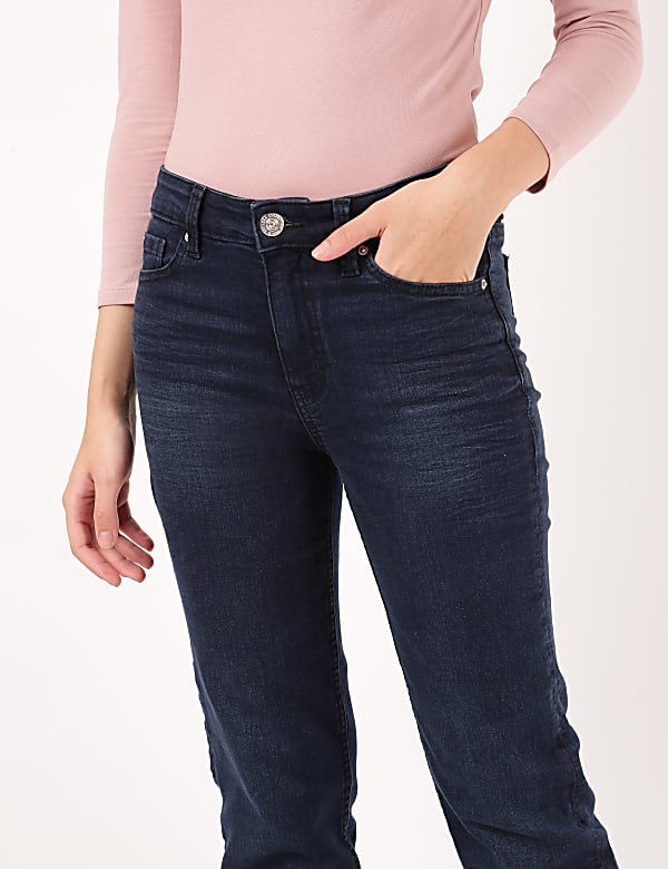 Straight Fit Cotton Blend Jeans