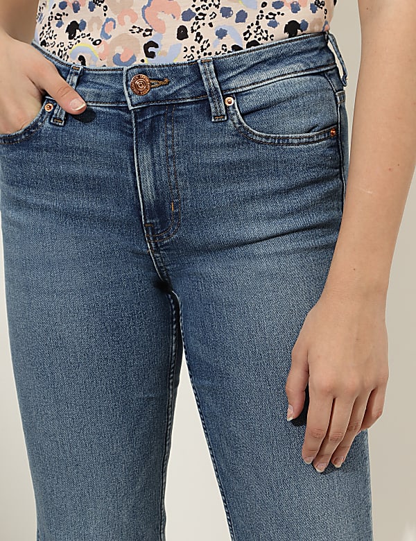 Straight Fit Cotton Blend Jeans