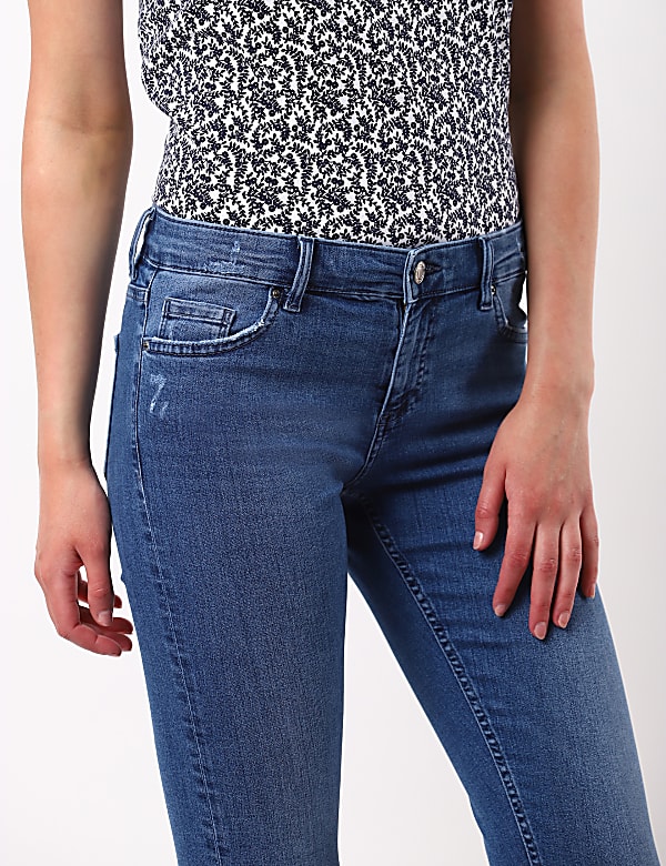Chewed Hem Denim w/Stretch