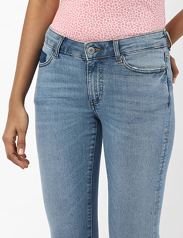 Drop Hem Denim w/Stretch