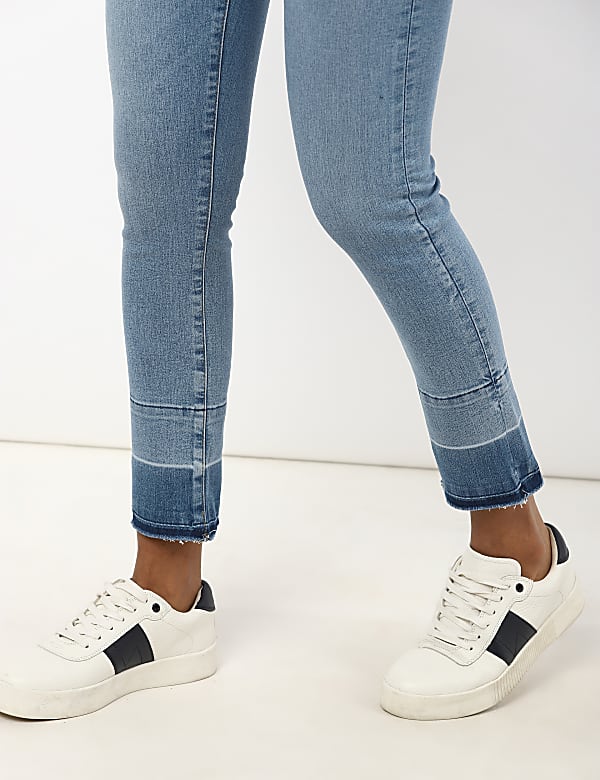 Drop Hem Denim w/Stretch