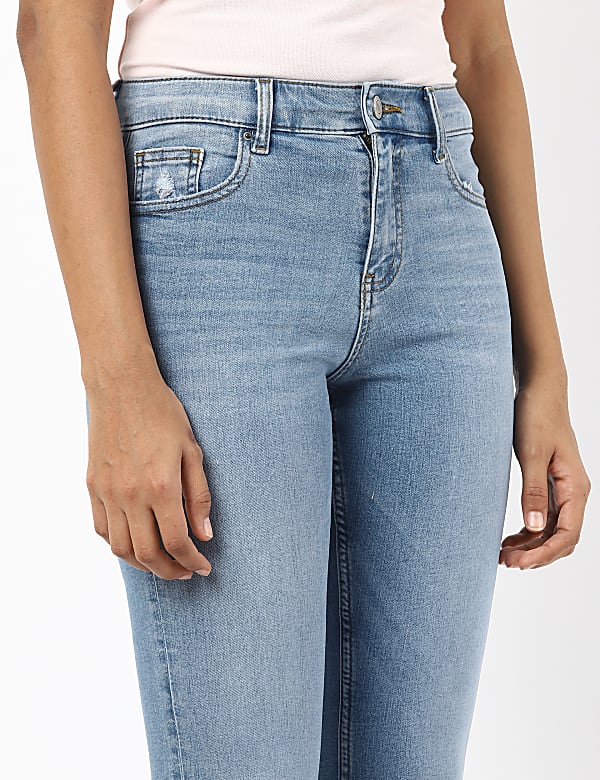 Cropped Flare Denim w/Stretch