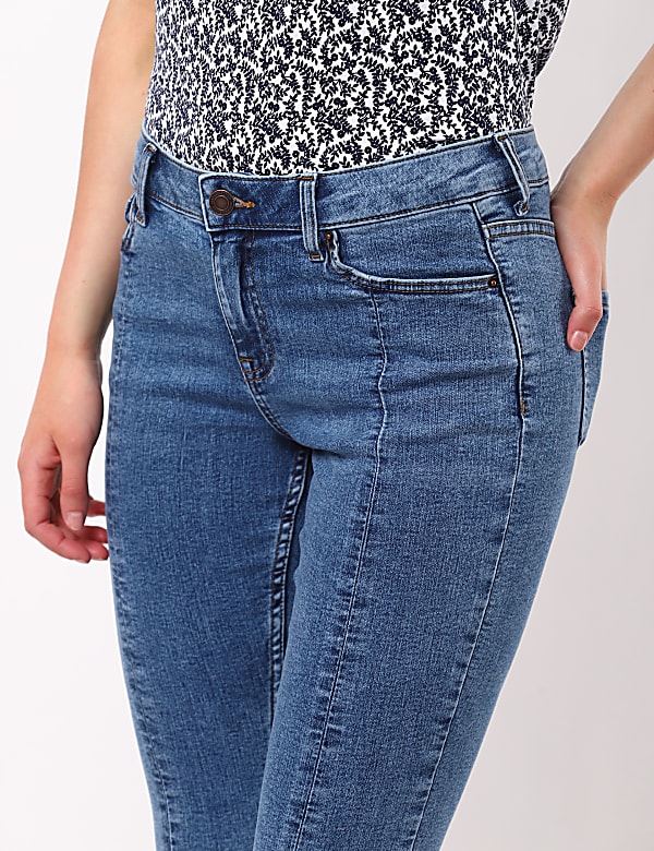 Front Slit Denim w/Stretch