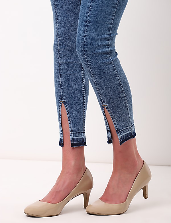 Front Slit Denim w/Stretch