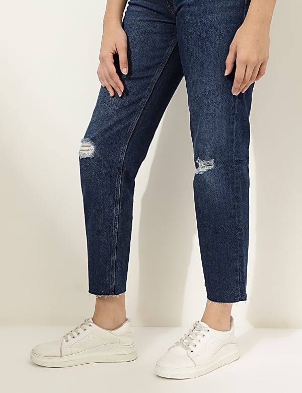 Solid Boyfriend Fit Jeans