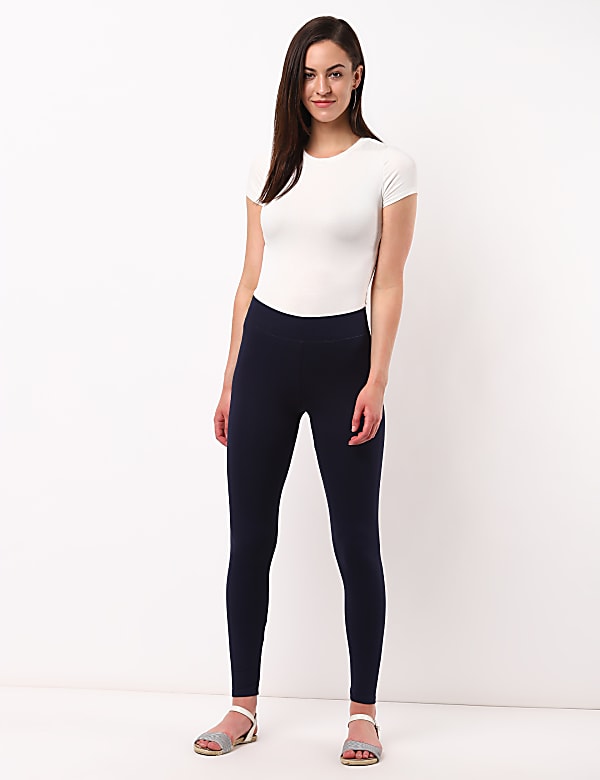 Viscose Mix Plain Skinny Fit Leggings