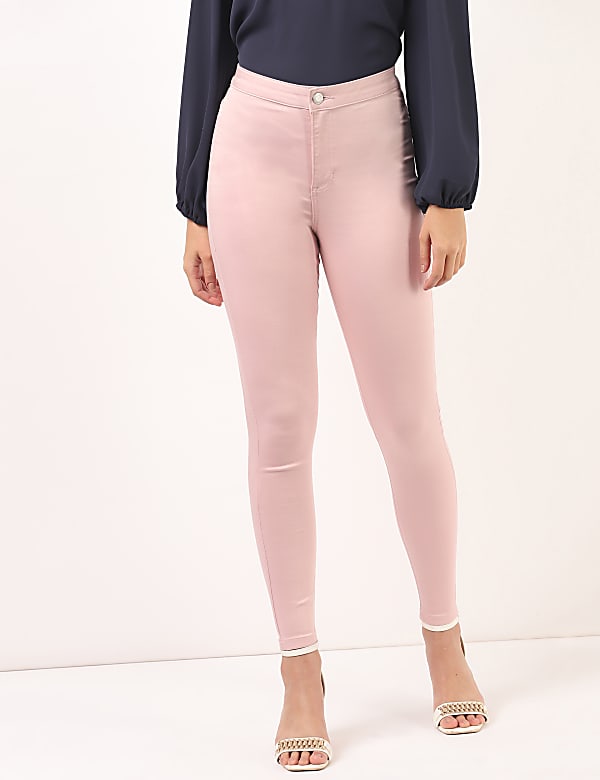 Cotton Mix Plain Skinny Fit Trouser
