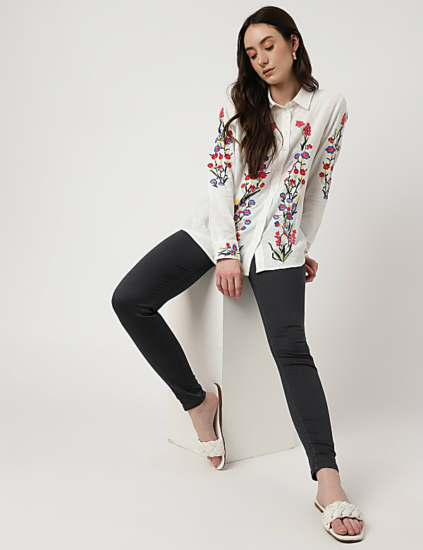Cotton Mix Plain Regular Fit Jeggings