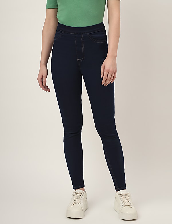 Cotton Mix Plain Regular Fit Jeggings