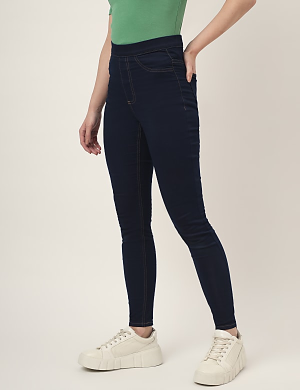 Cotton Mix Plain Regular Fit Jeggings