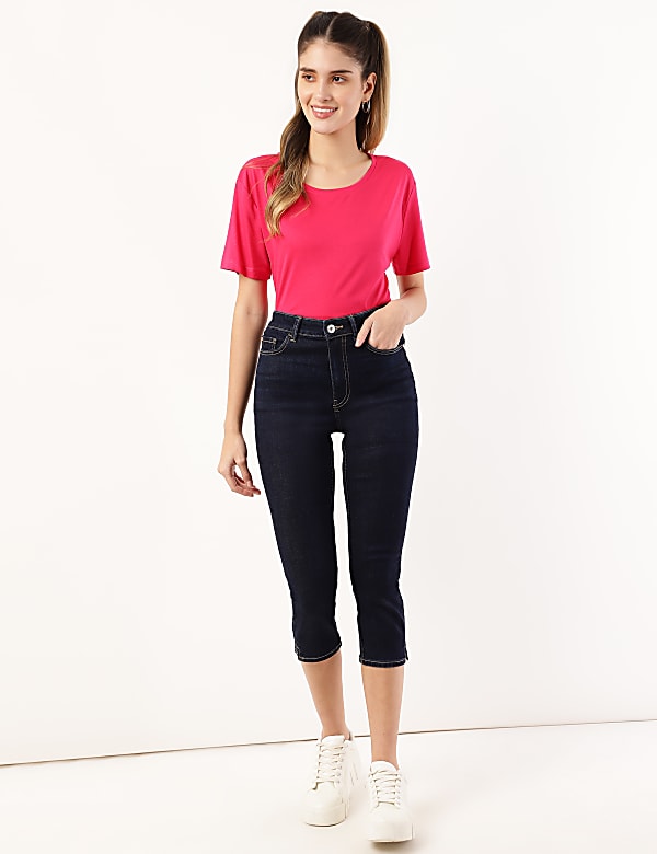 Cotton Mix Plain Skinny Fit Jeans