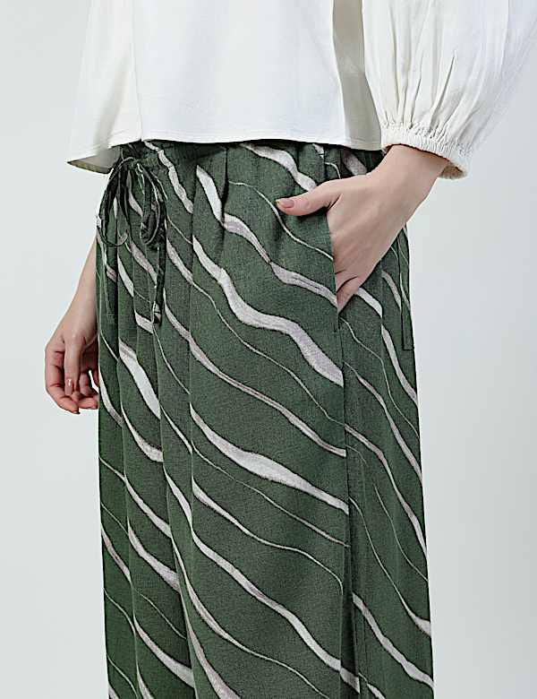 Linen Rich Plain Relaxed Fit Trousers