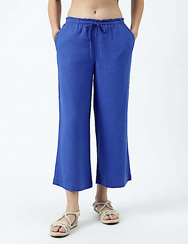 Linen Rich Striped Regular Fit Pants