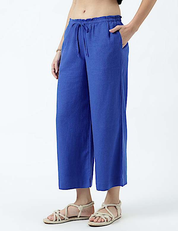 Linen Rich Striped Regular Fit Pants